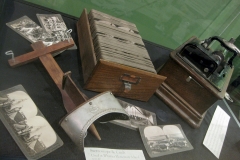 stereoscope & cylinder record player in exhibit