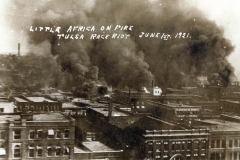 Looking northeast from downtown during Tulsa Race Massacre, June 1, 1921