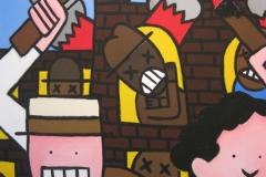 Close-up of one of artist Eric Humphries pieces on the Tulsa Race Riot