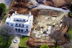 Aerial view of mansion before addition