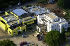 Aerial view of facility during construction