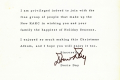 Doris Day Letter from the Honey Hudgen collection