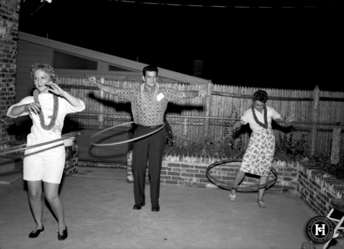 Trying out the new hula hoop trend at the Christenson House, 1960