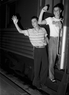 Heading off on the train in the early 60s