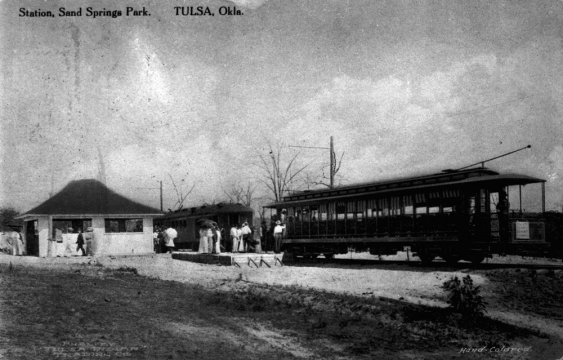 Streetcar station at Sand Springs Park