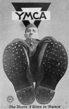 "Boots in France" postcard. Pvt. F. M. Patterson