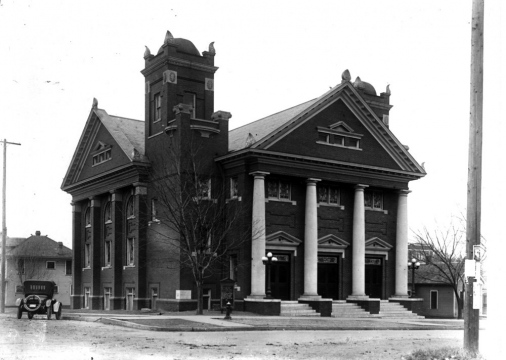 Previous church building at 5th &amp; Boston, c 1920 Church. 1910s - 1920s. SE Corner of 5th &amp; Boston.