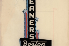 Drawing of sign for Boston Day & Night Cleaners by Wallie Werr Sign Company (1998.002.012)