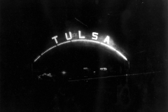 Tulsa Welcome Arch on Main Street near the railroad tracks, c 1910. (1979.007.010)